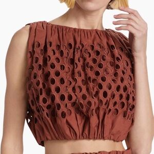 A.L.C. Raina Sequoia Rust Eyelet Top